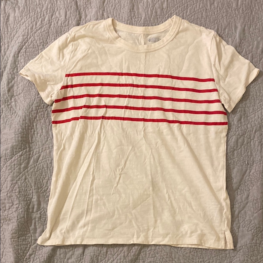 Striped Cream and Red T-Shirt